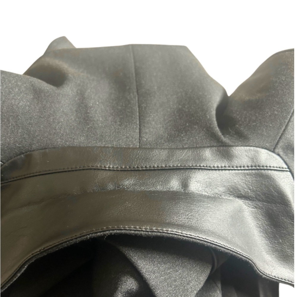Anine Bing Single Button Blazer | Charcoal Grey with Faux Leather Trim | Size XS - Picture 8 of 9